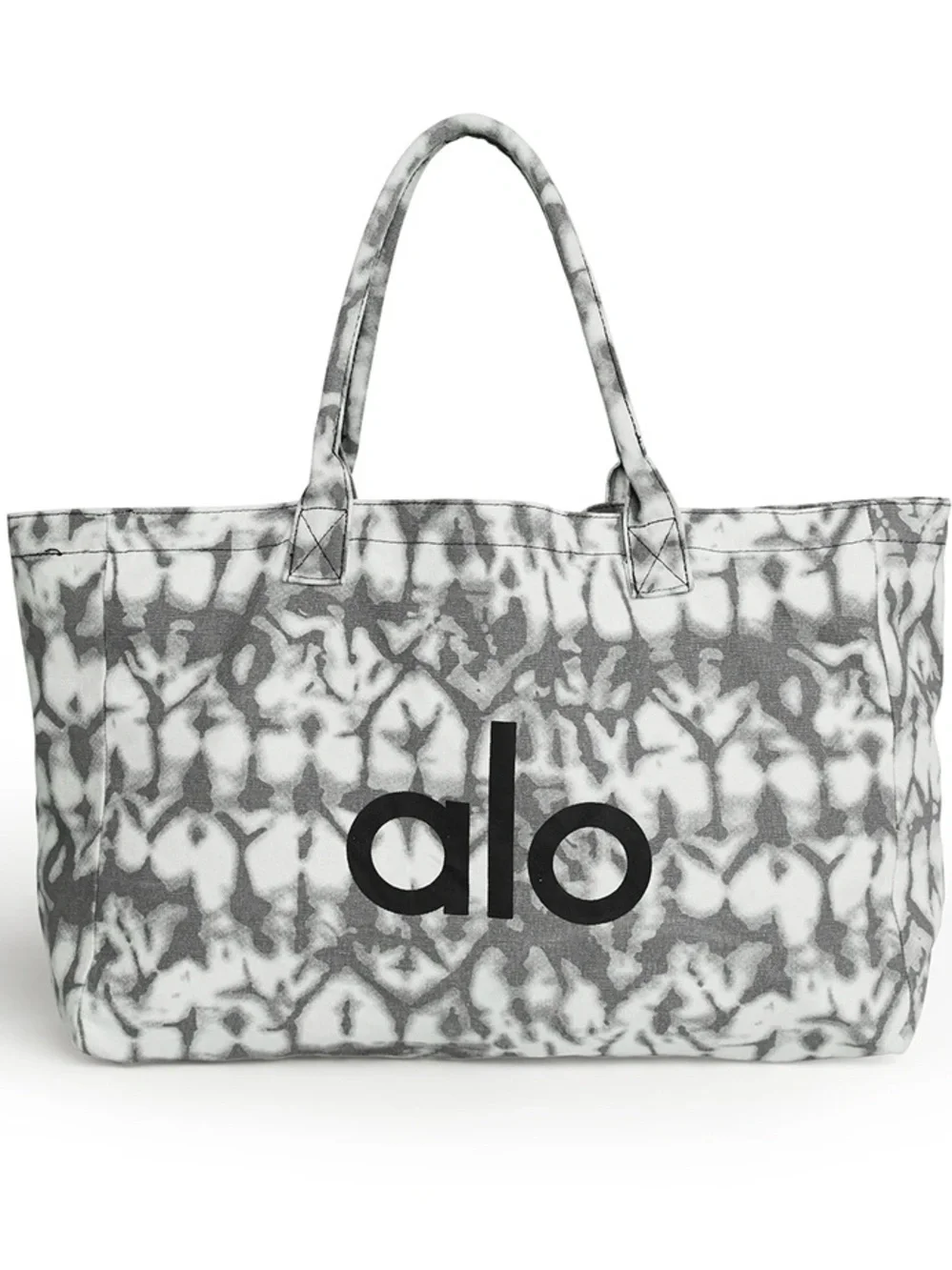 ALO Yoga Gray & White Tie-Dye Canvas Tote
